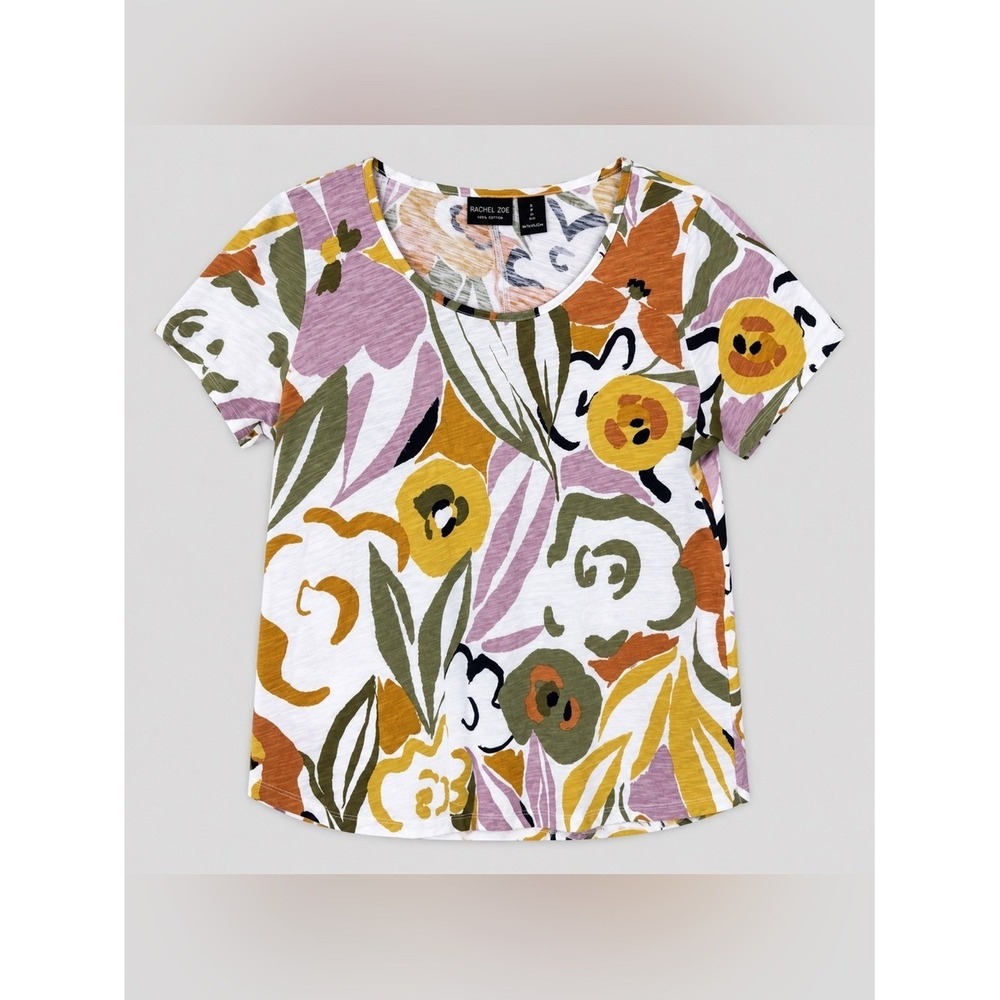 Rachel Zoe Blouse Top 1X Euro Summer Coastal Bohemian Tropical Cotton